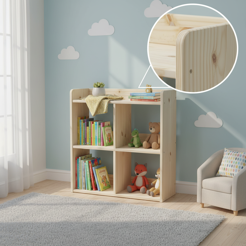 Montessori Tier Bookcase Unfinished for Kids