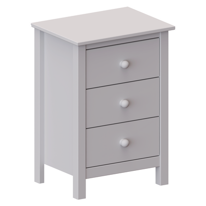 Nightstand Extra Tall 3 Drawer Solid Wood