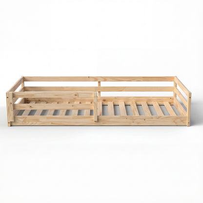 From the Tree Furniture Twin Size Floor Bed Frame, Solid Wood Montessori Bed for Toddlers & Kids