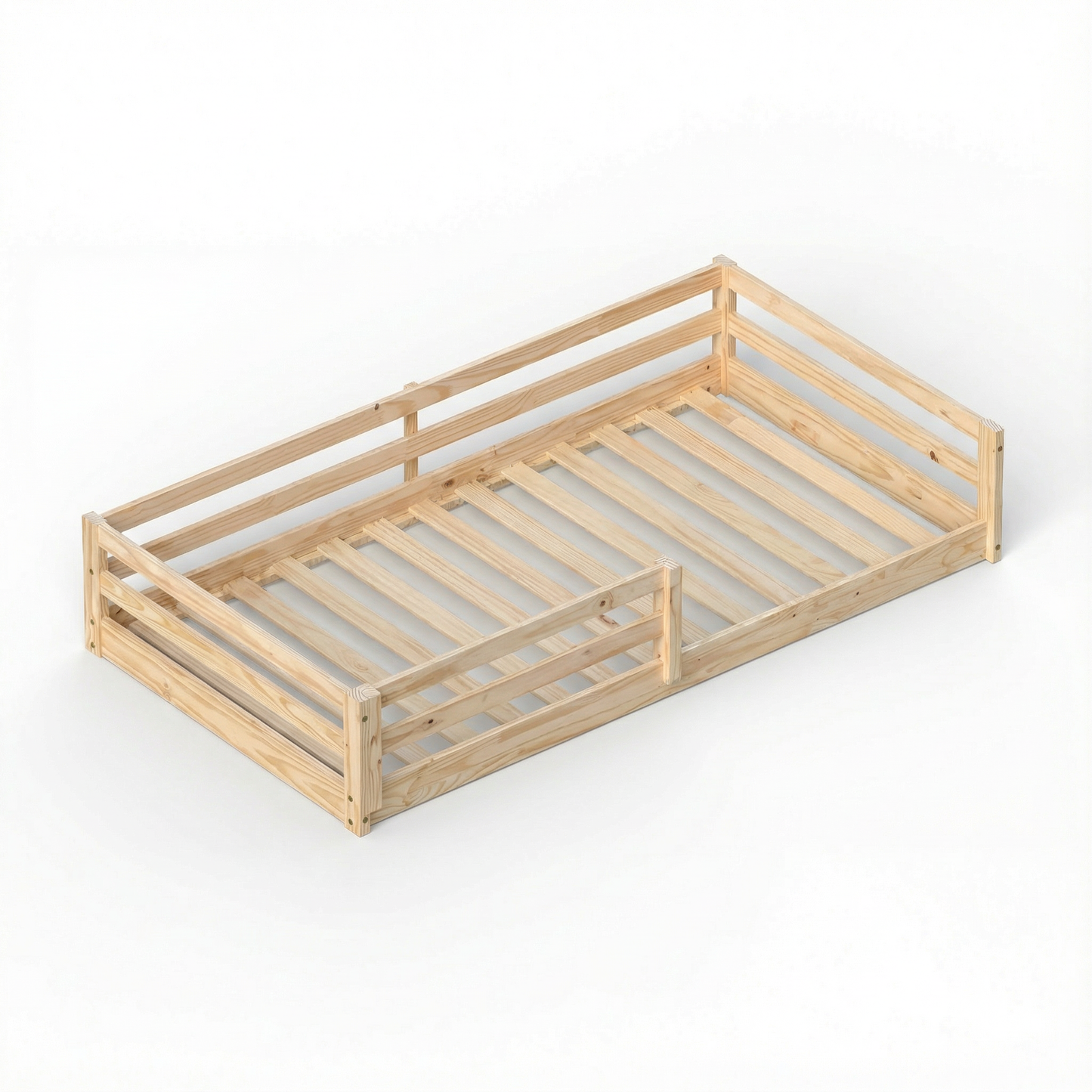 From the Tree Furniture Twin Size Floor Bed Frame, Solid Wood Montessori Bed for Toddlers & Kids