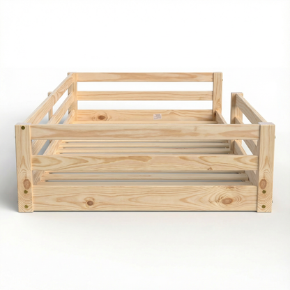 From the Tree Furniture Twin Size Floor Bed Frame, Solid Wood Montessori Bed for Toddlers & Kids